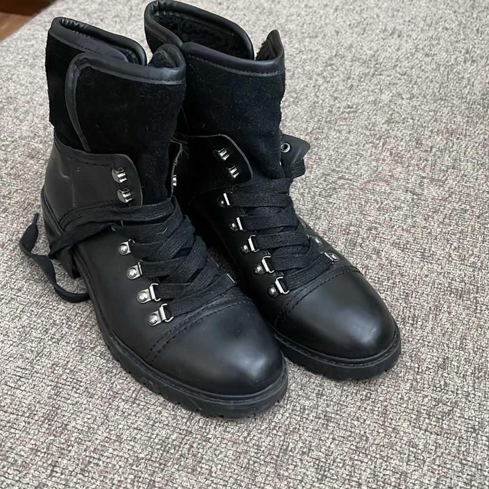 Frye leather lace up booties